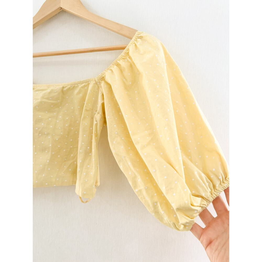 Billabong Yellow Puff Sleeve Crop Top - Picture 4 of 8